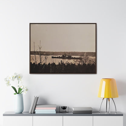 Navy Day New York October 27th 1945 Gallery Canvas Wraps Horizontal Frame 40″ x 30″ Walnut 1.25"