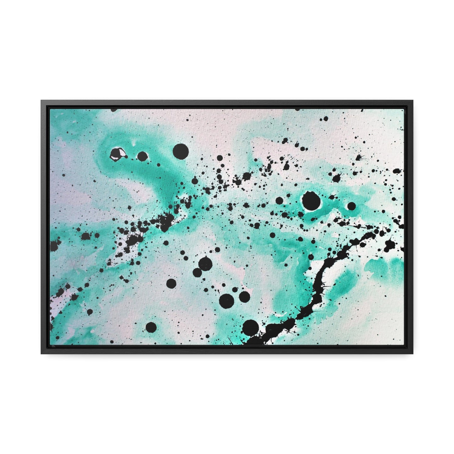 Teal Burst Gallery Canvas Wraps, Horizontal Frame