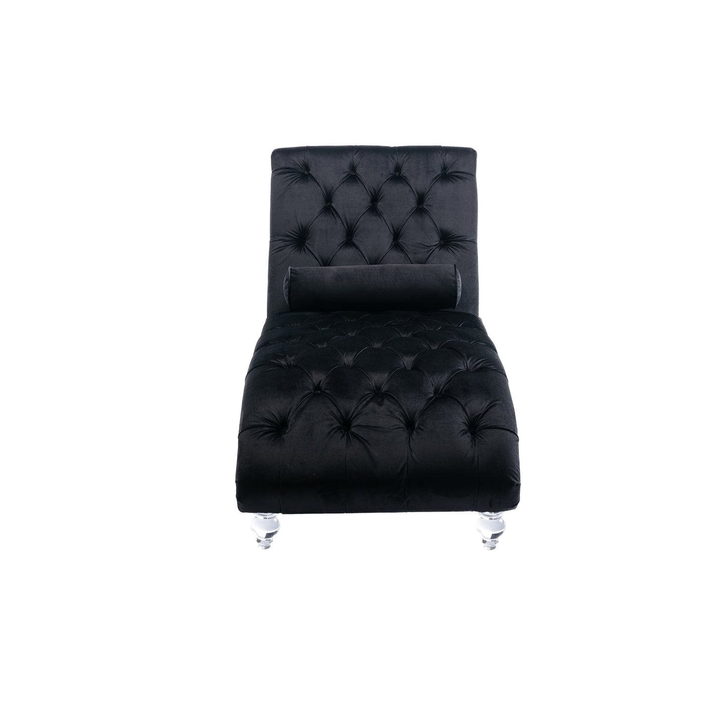 Black Velvet - Button-Tufted Upholstered Lounge Chair - - Recliners & Massage Chairs