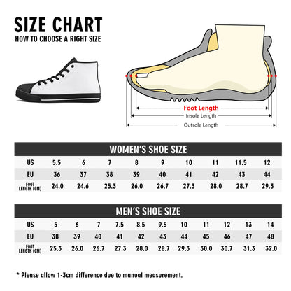 Starfall Chaos Canvas Unisex High Tops- Shadow Threadz- {{Product type}}
