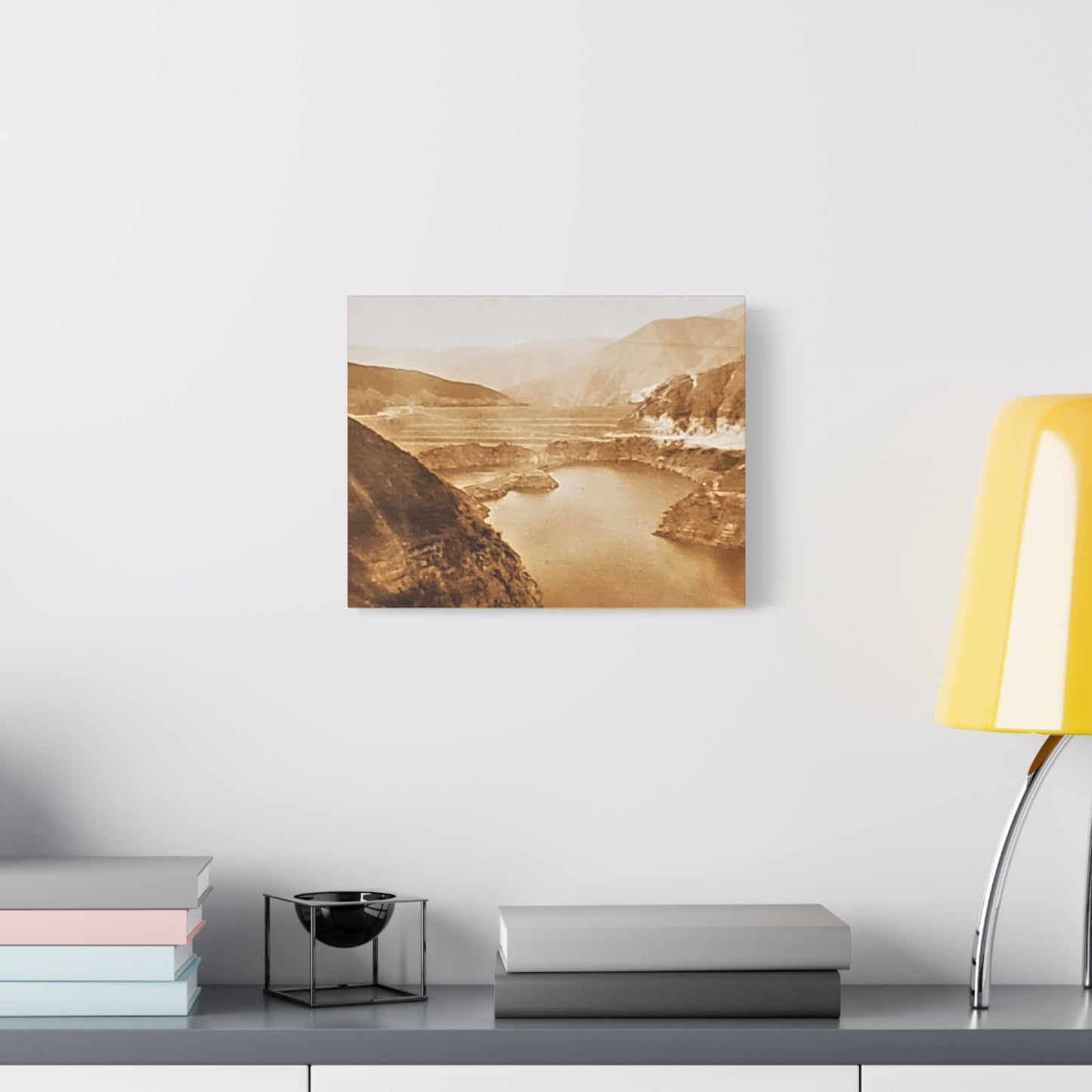 San Gabriel Dirt Fill Dam 1 Satin Canvas Stretched 14″ x 11″ (Horizontal) 1.5"