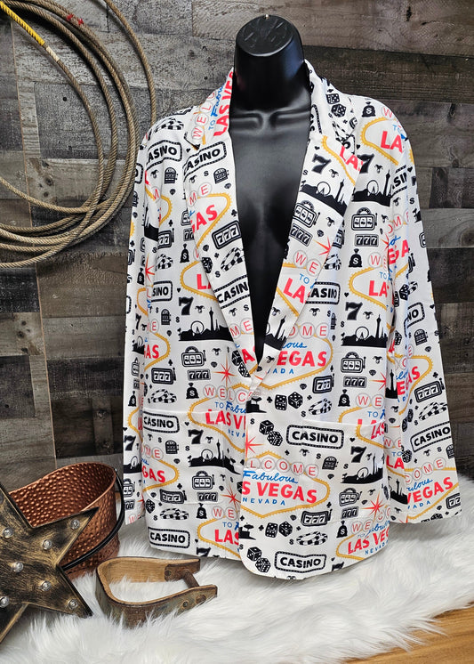 Baha Ranch Yeehaw Cowboy Vegas Women's Western Blazer - - Jackets & Blazers