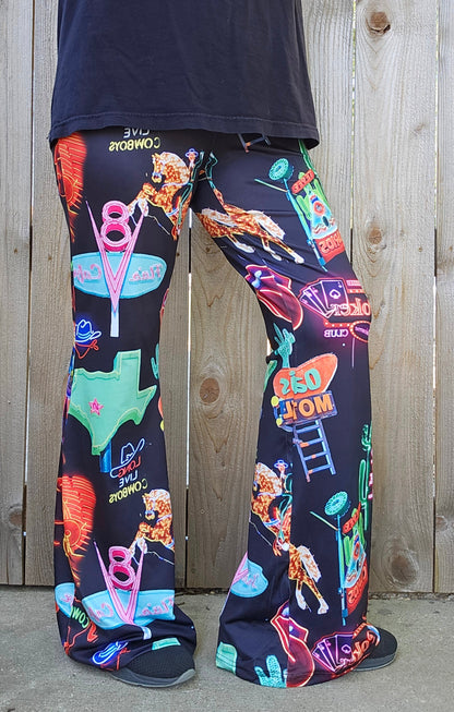 Baha Ranch Neon Vegas Flare Pants - - FLARES