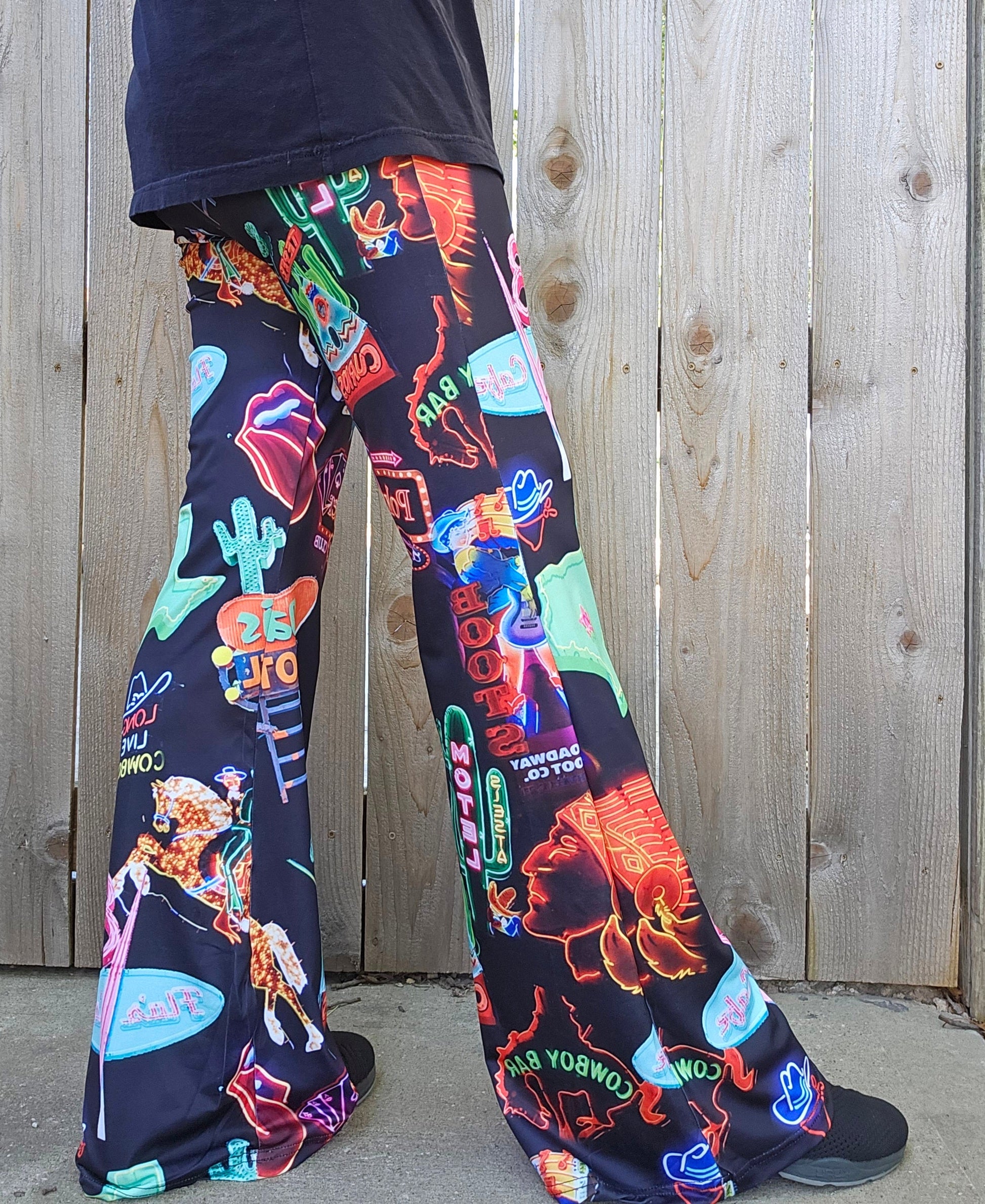 Baha Ranch Neon Vegas Flare Pants - - FLARES