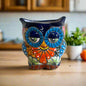Talavera Owl Planter Double-Faced Hand-Painted Pottery - - Talavera Planter