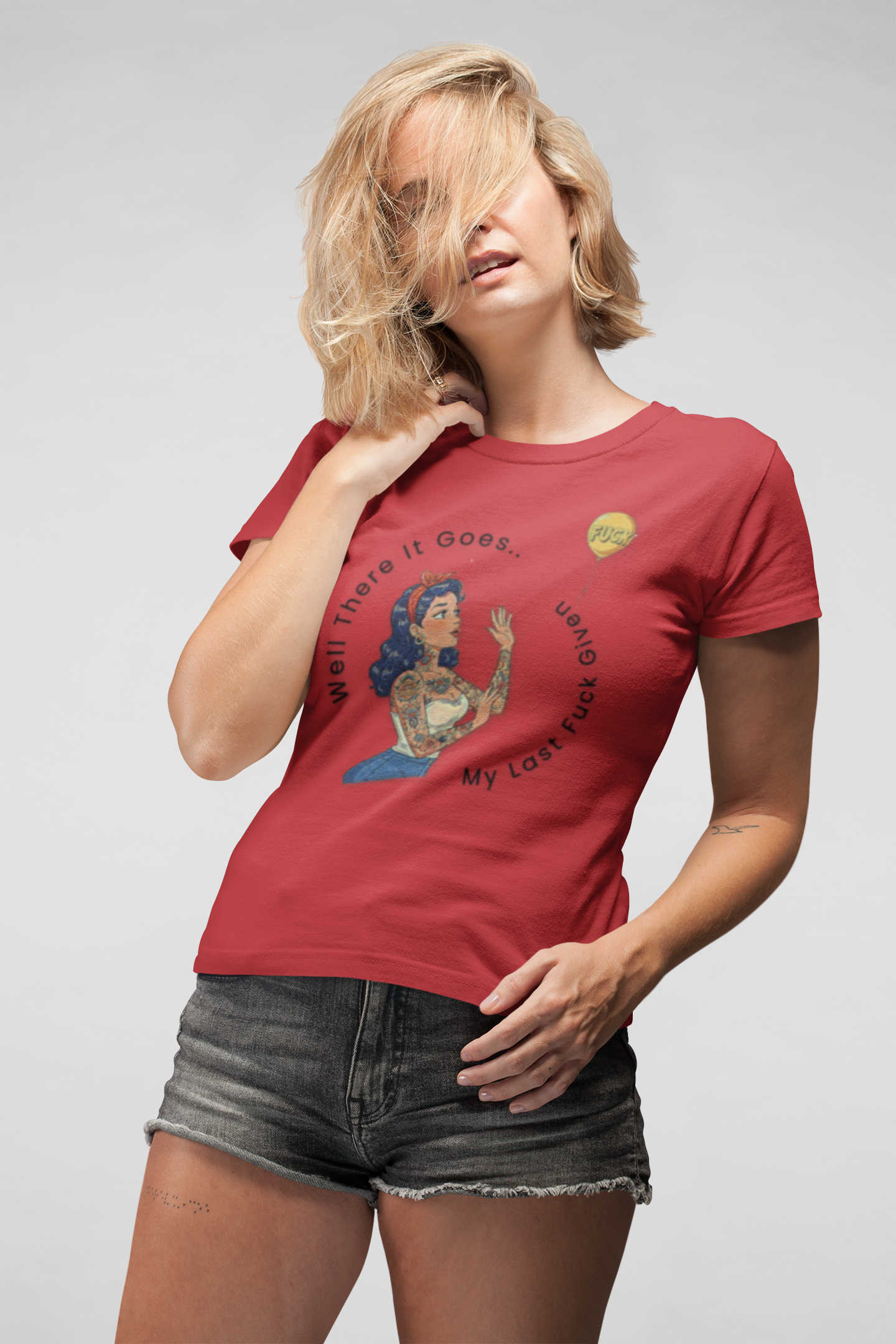 There Goes My Last F*** Slim Fit Graphic Tee - Red - Slim Fit Graphic Tee