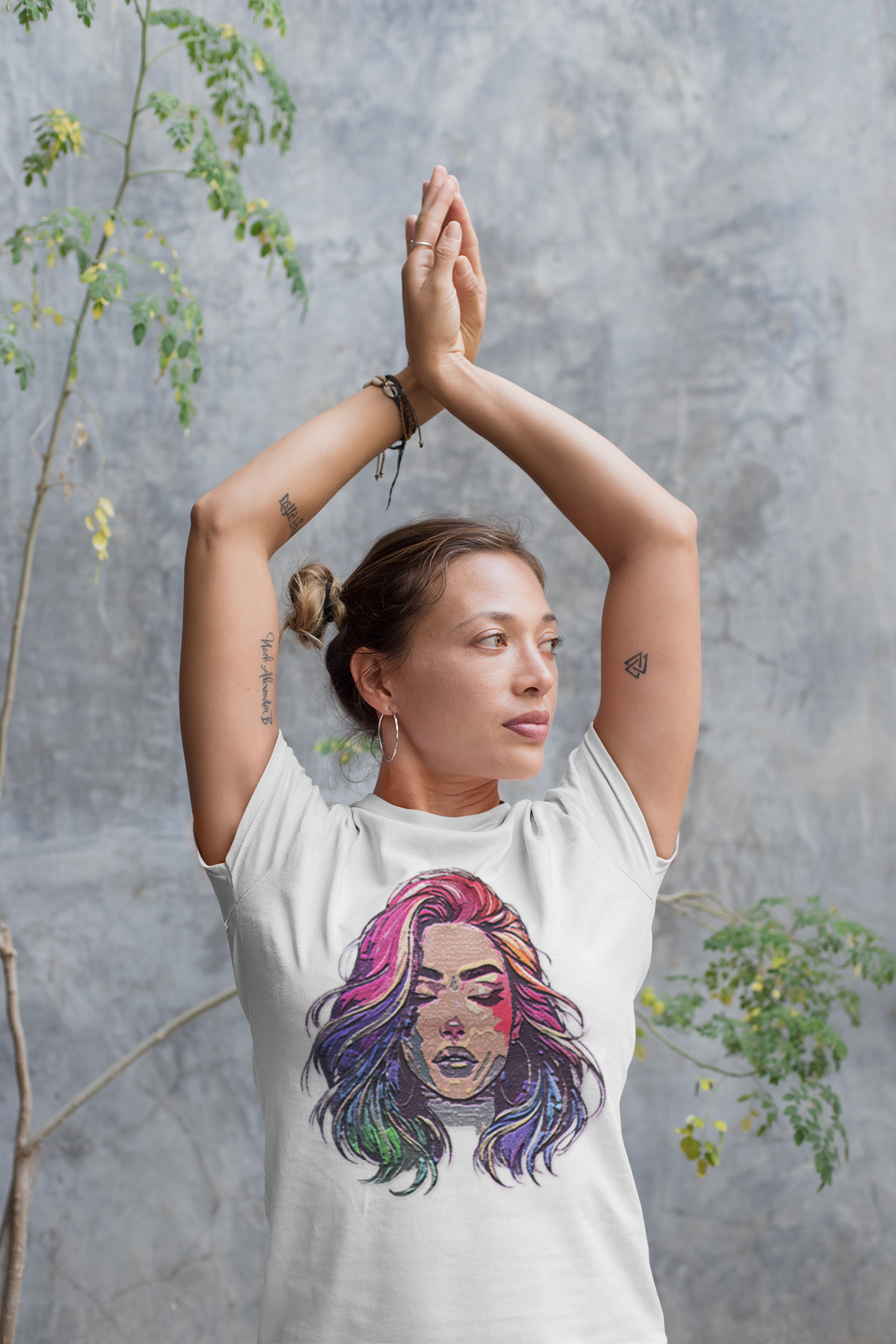 Vibrant Artistic Peace Of Mind Graphic Tee - Solid White - Graphic Tee