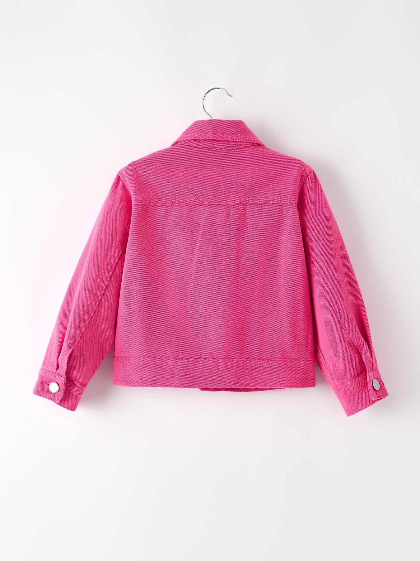 Hot Pink Fall Girls Denim Top - - Top