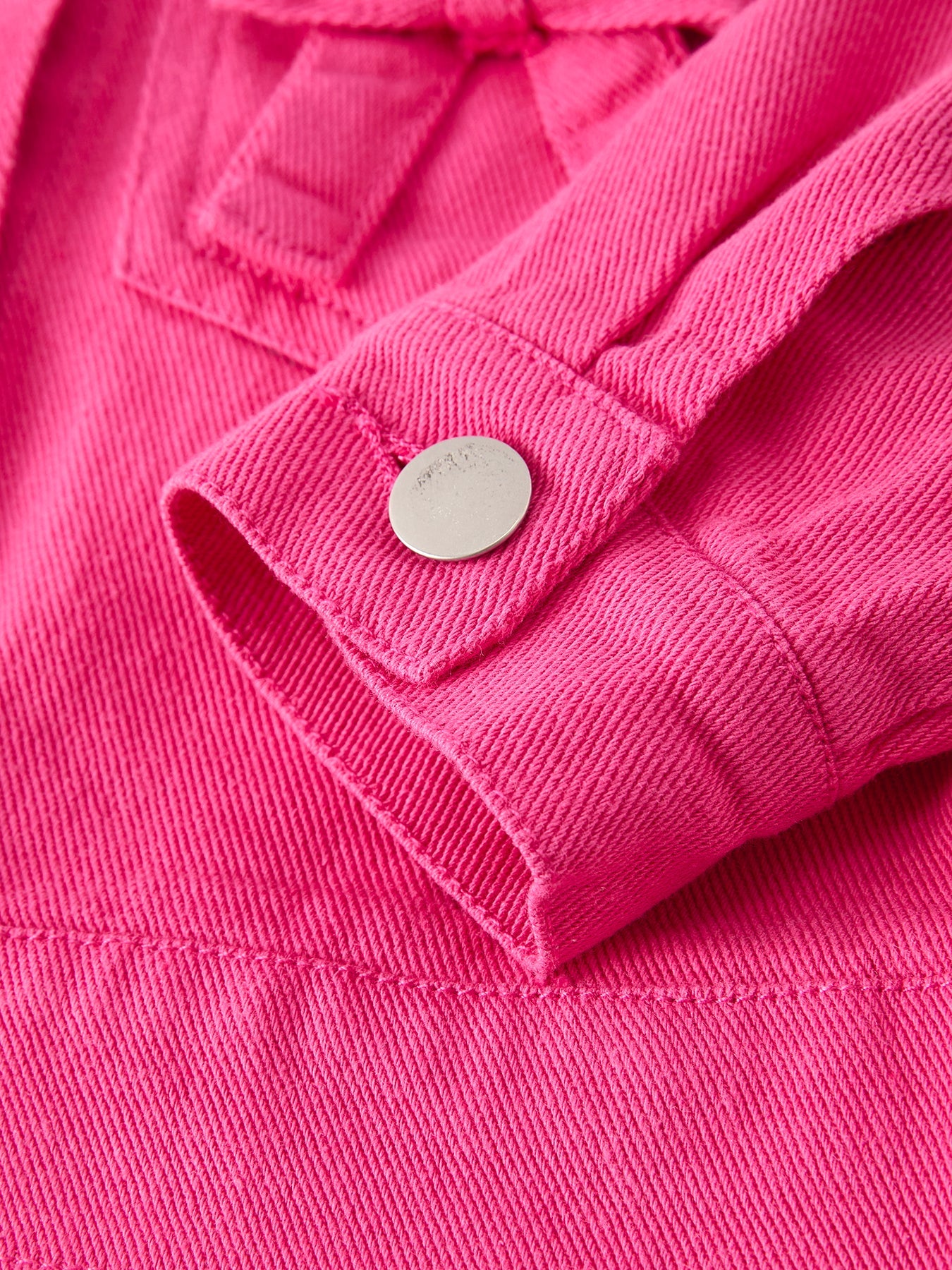 Hot Pink Fall Girls Denim Top - - Top