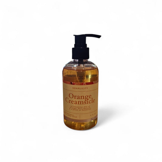 Orange Creamsicle Liquid Hand Soap, 100% Natural - - Liquid Soap