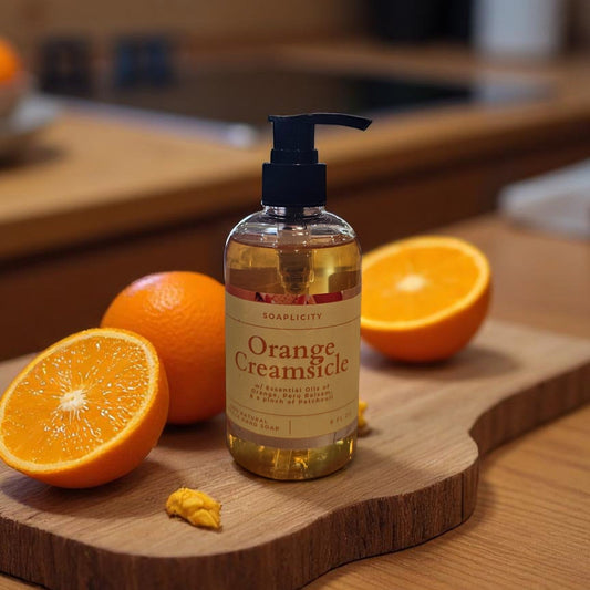 Orange Creamsicle Liquid Hand Soap, 100% Natural - - Liquid Soap