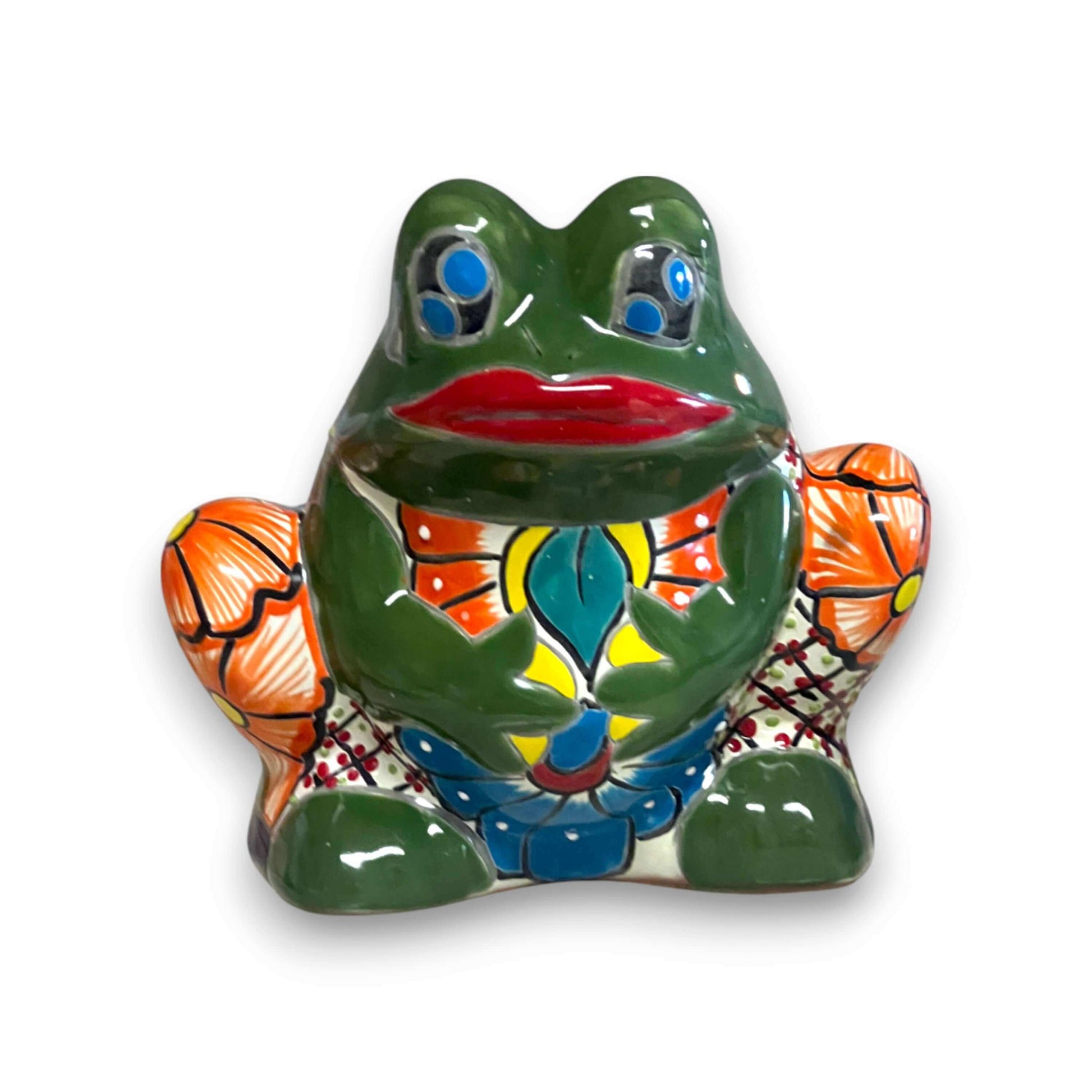 Talavera Frog Planter Colorful Handmade Mexican Pottery - - Talavera Planter