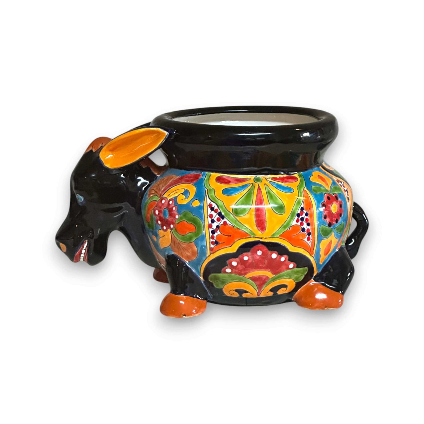 Vibrant Talavera Donkey Planter Mexican Burro Pottery - - Talavera Planter