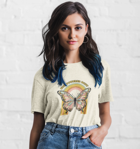 Butterfly Rainbow Women's T-Shirt - Vintage Graphic Tee for Nature Lovers- Cloud 16 Clothing Co.- {{Product type}}