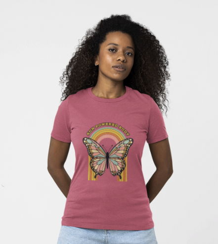 Butterfly Rainbow Women's T-Shirt - Vintage Graphic Tee for Nature Lovers- Cloud 16 Clothing Co.- {{Product type}}