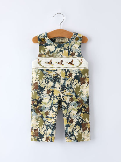 Camo Duck Smocking Embroidery Baby Boy Romper - - Romper