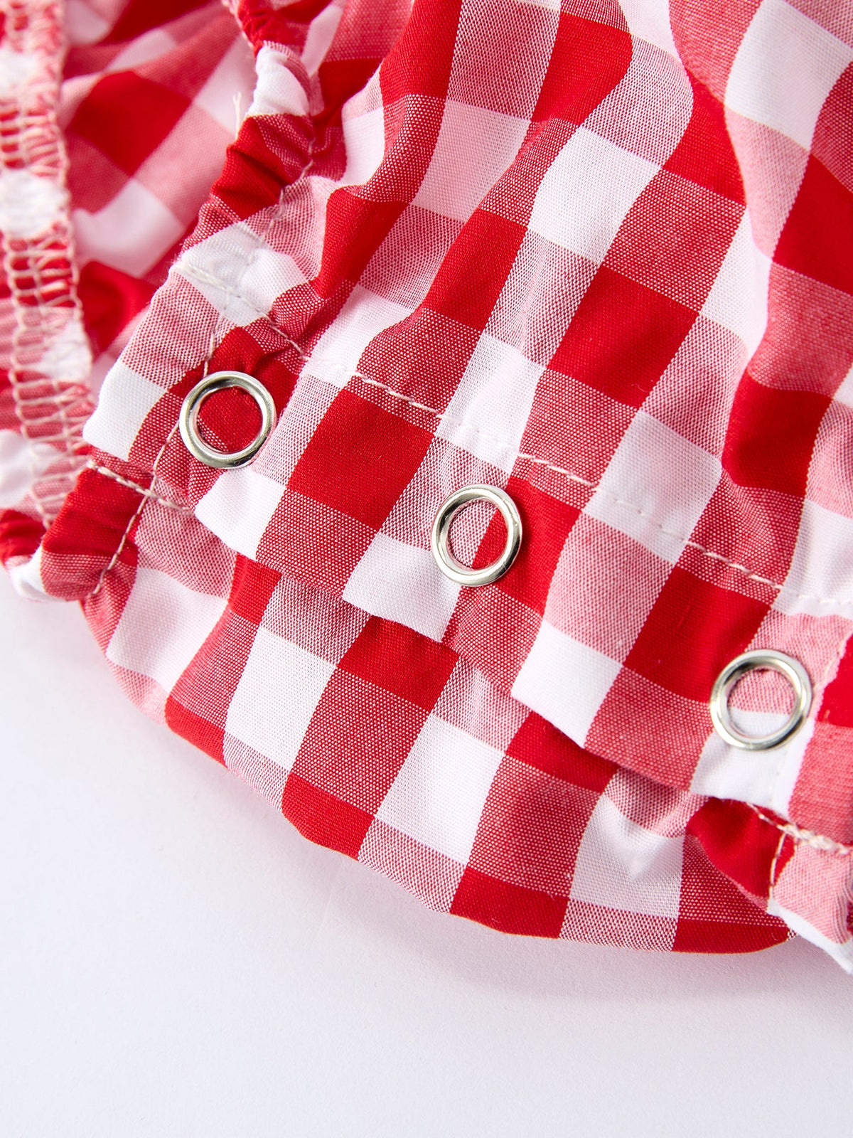 Summer Plaid Smocked Ruffle Girl Romper Sibling Outfits - - Romper