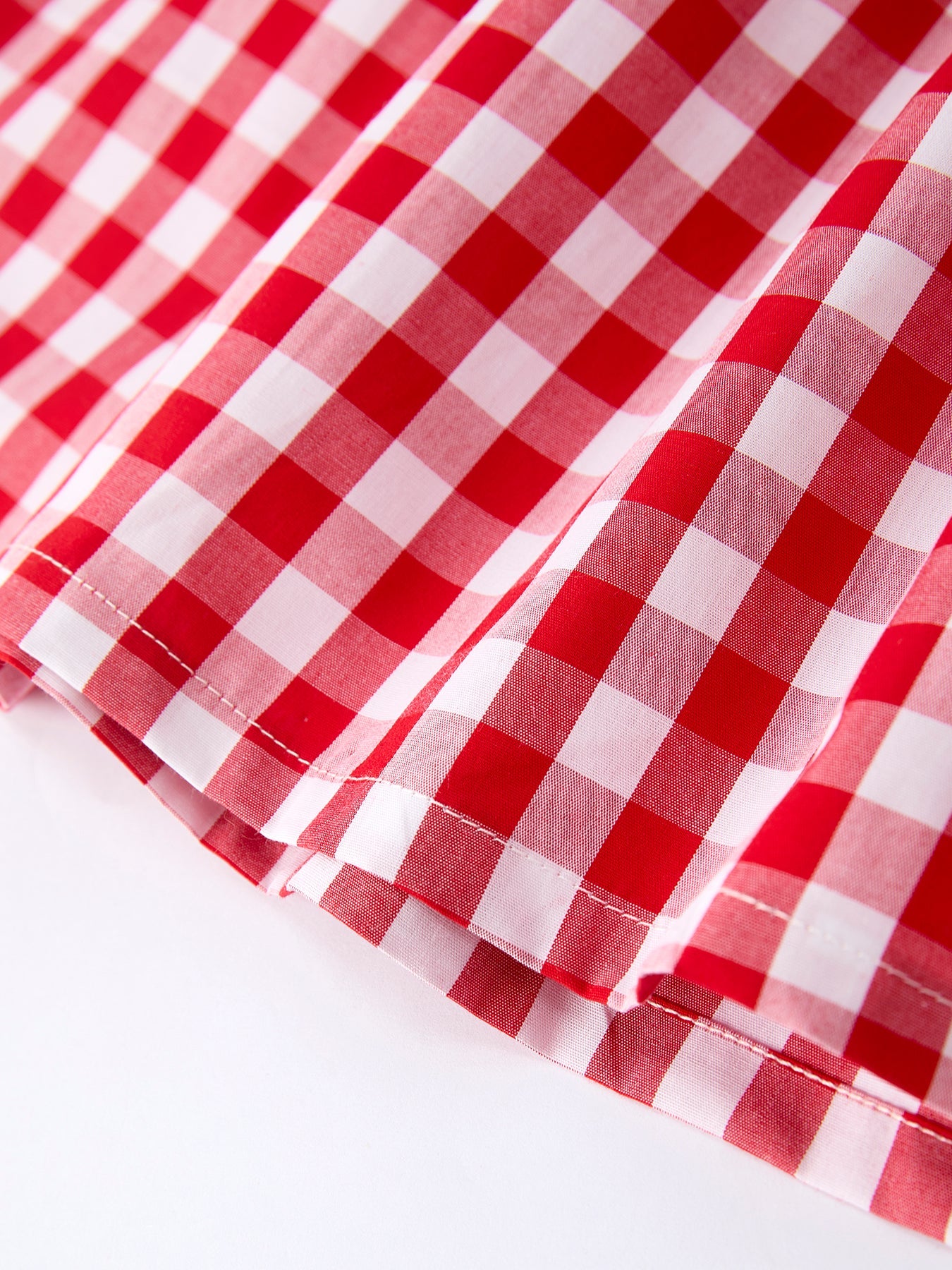 Summer Plaid Smocked Ruffle Girl Dress Sibling Outfits - - Dress