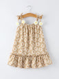 Floral Daisy Girl Spaghetti Strap Dress - - Dress