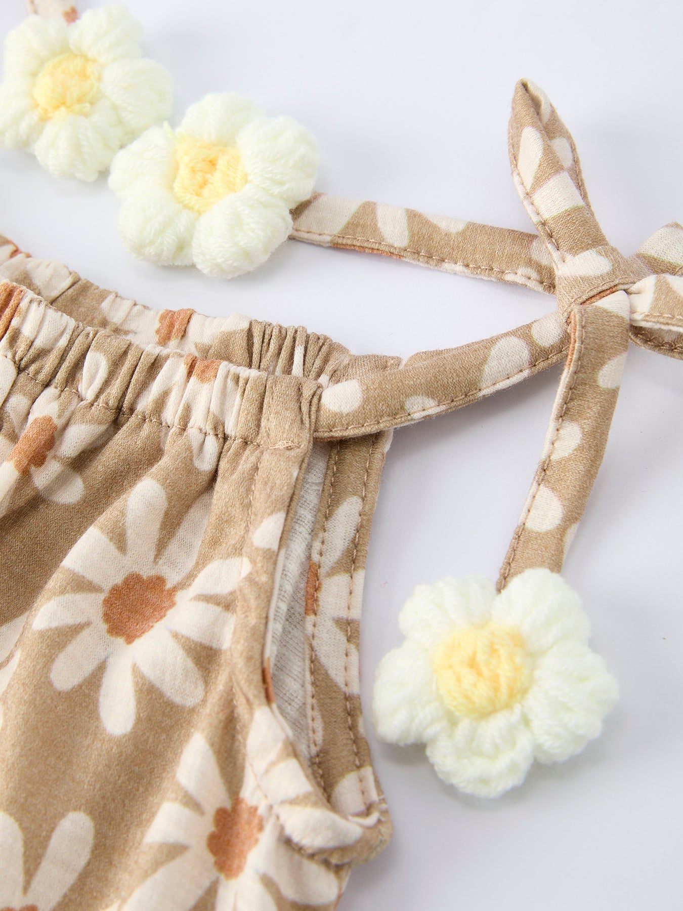Floral Daisy Girl Spaghetti Strap Dress - - Dress