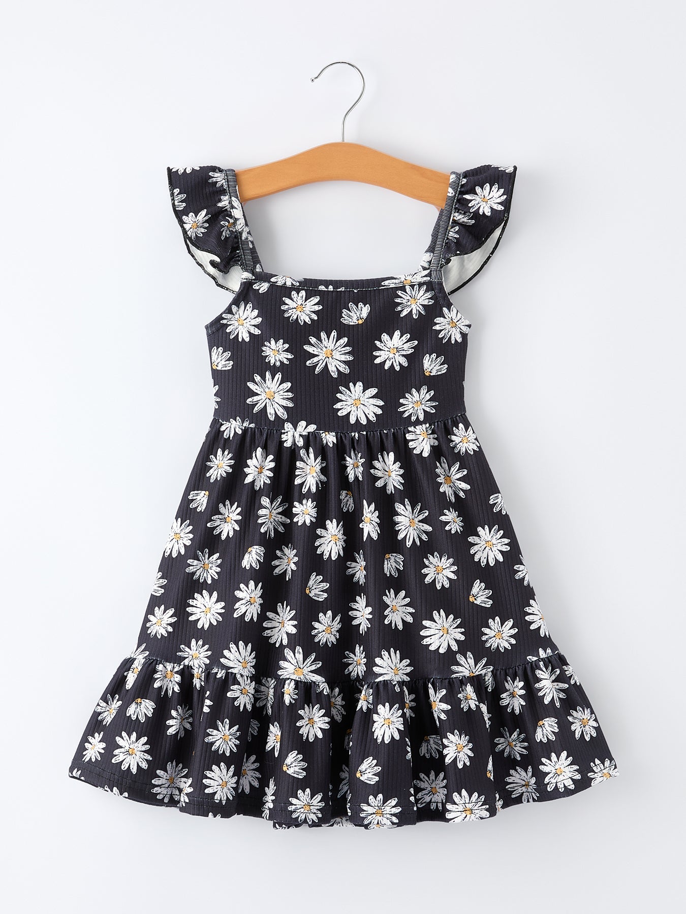 Girls Daisy and Mustard Yellow Dress 2-piece Set - - Dress