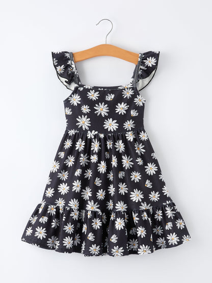 Girls Daisy and Mustard Yellow Dress 2-piece Set - - Dress