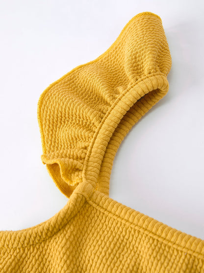 Girls Daisy and Mustard Yellow Dress 2-piece Set - - Dress