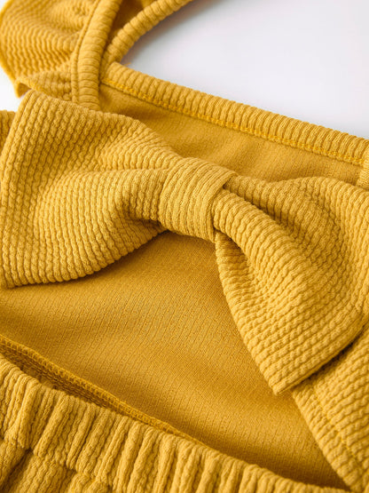 Girls Daisy and Mustard Yellow Dress 2-piece Set - - Dress