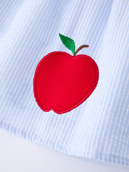 Girls Back To School Apple Twirl Dress Smocked - - Dress