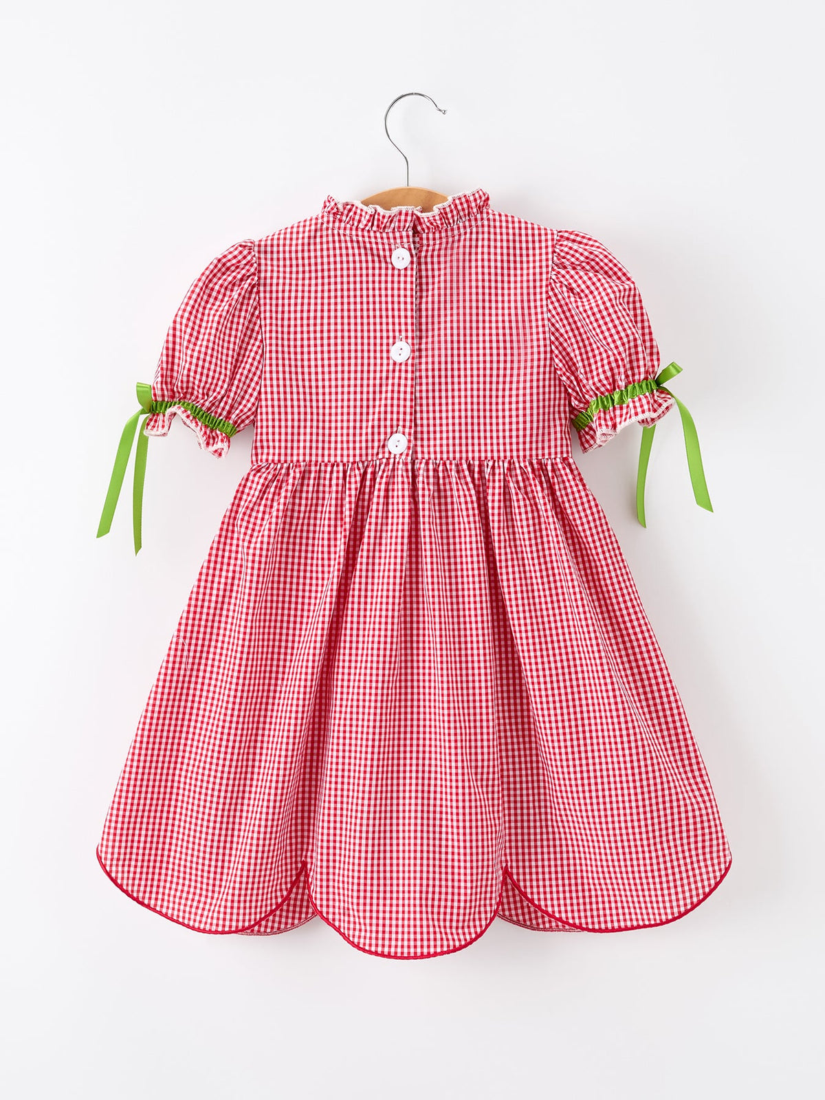 Girls Back To School Worm Plaid Twirl Dress Smocked - - Dress