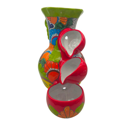 Colorful Green Rim Talavera Fountain Mexican Ceramic Decor - - Talavera Fountain