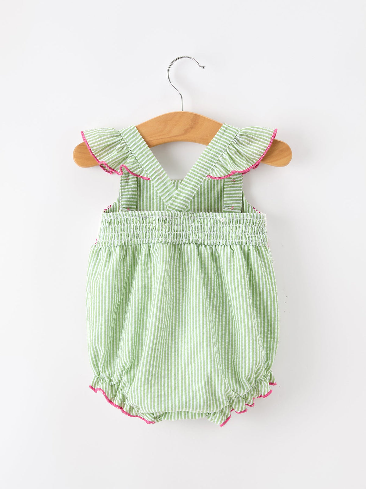 Western Boots Cactus Girls Romper Stripe Ruffle Strap - - Romper