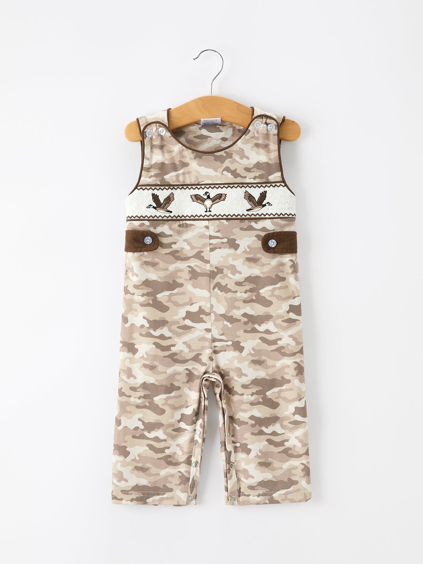 Duck Smocked Camo Baby Jonjon - - Romper
