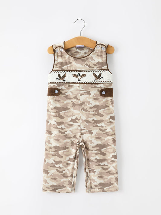Duck Smocked Camo Baby Jonjon - - Romper