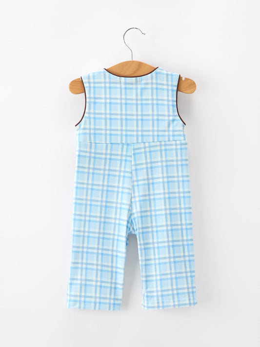 Bear Smocked Plaid Baby Jonjon - - Romper