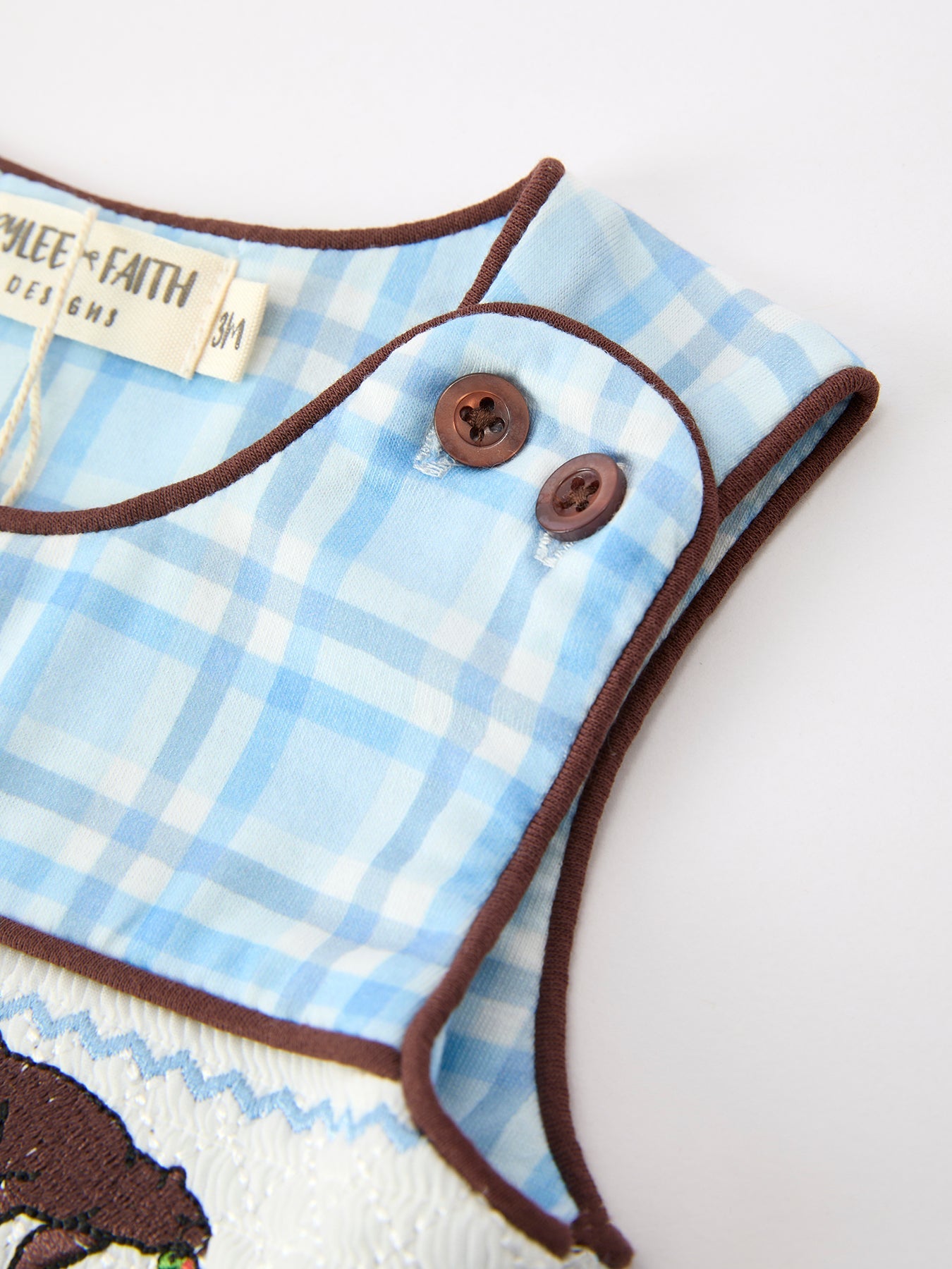 Bear Smocked Plaid Baby Jonjon - - Romper
