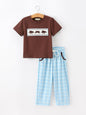 Bear Smocked Boys Pant Set - 6 - Outfit