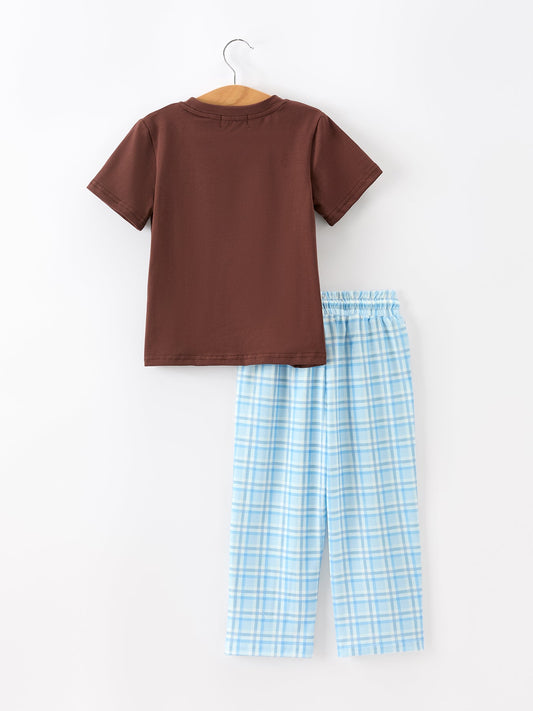 Bear Smocked Boy Pant Set - - Outfit