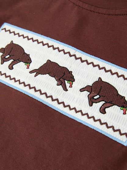 Bear Smocked Boy Pant Set - - Outfit