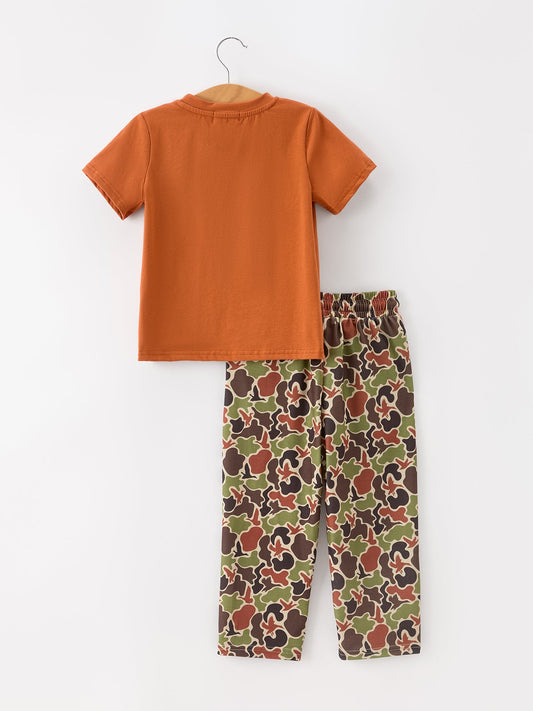 Duck Camo Embroidered Duck Boy Pant Set - - Outfit