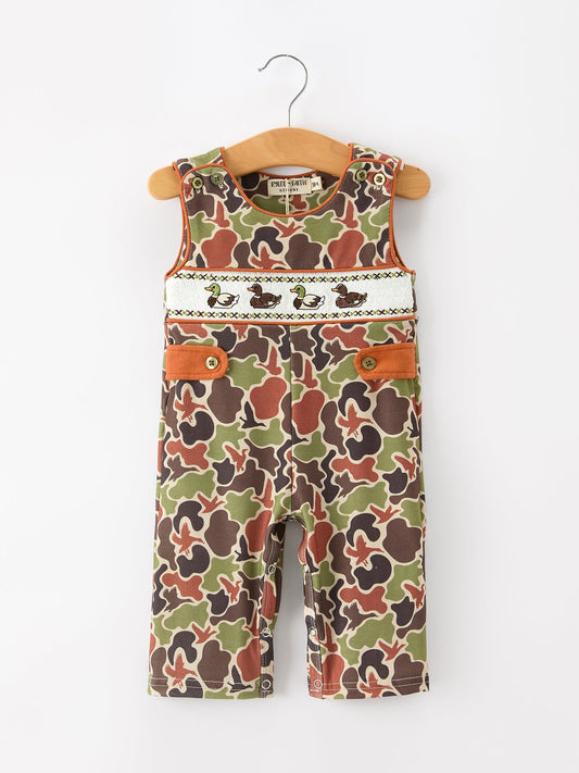 Duck Embroidered Camo Boy JonJon - - Romper