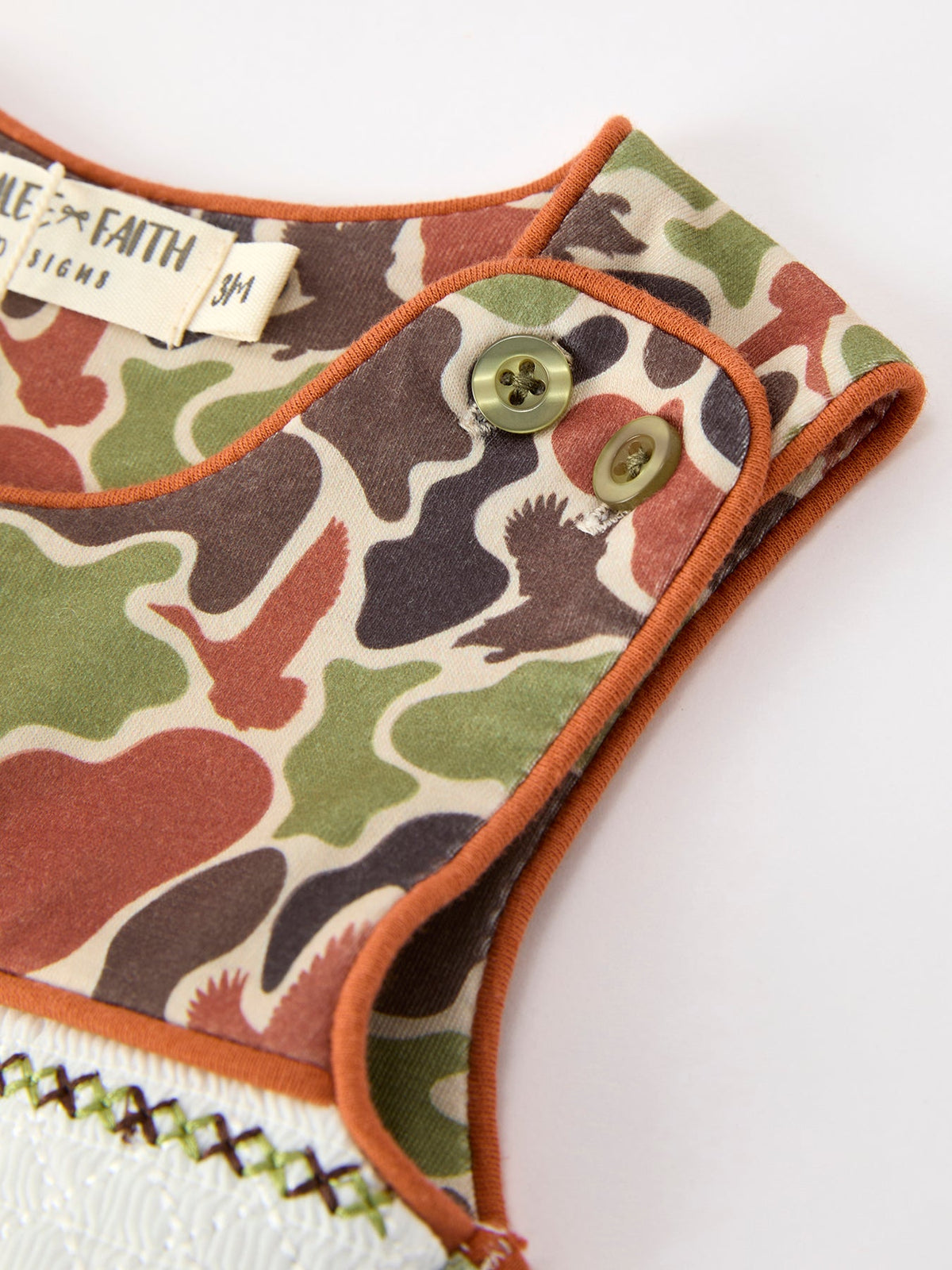 Duck Embroidered Camo Boy JonJon - - Romper