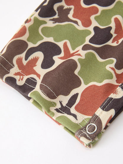 Duck Embroidered Camo Boy JonJon - - Romper