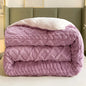 Nordic Style Solid Sherpa Quilt Purple