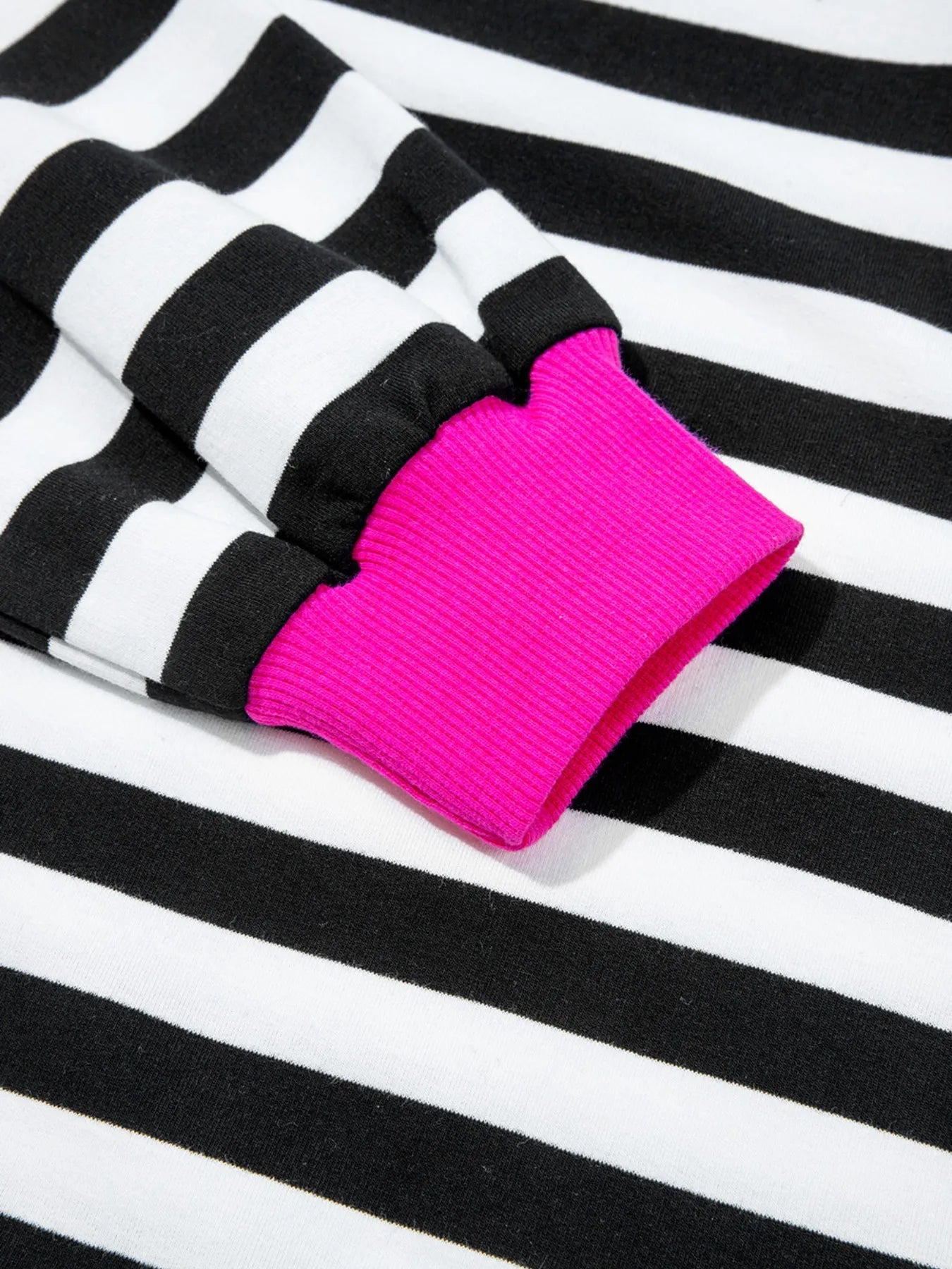 Stripe Contrast Ribbed Banding Long Sleeve Blouse and Loose Shorts Set- Shopimist- {{Product type}}