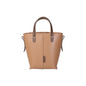 Genuine leather Simple tote bag for women elegant satchel purse antique tone - Khaki -