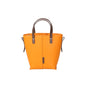 Genuine leather Simple tote bag for women elegant satchel purse antique tone - Yellow -