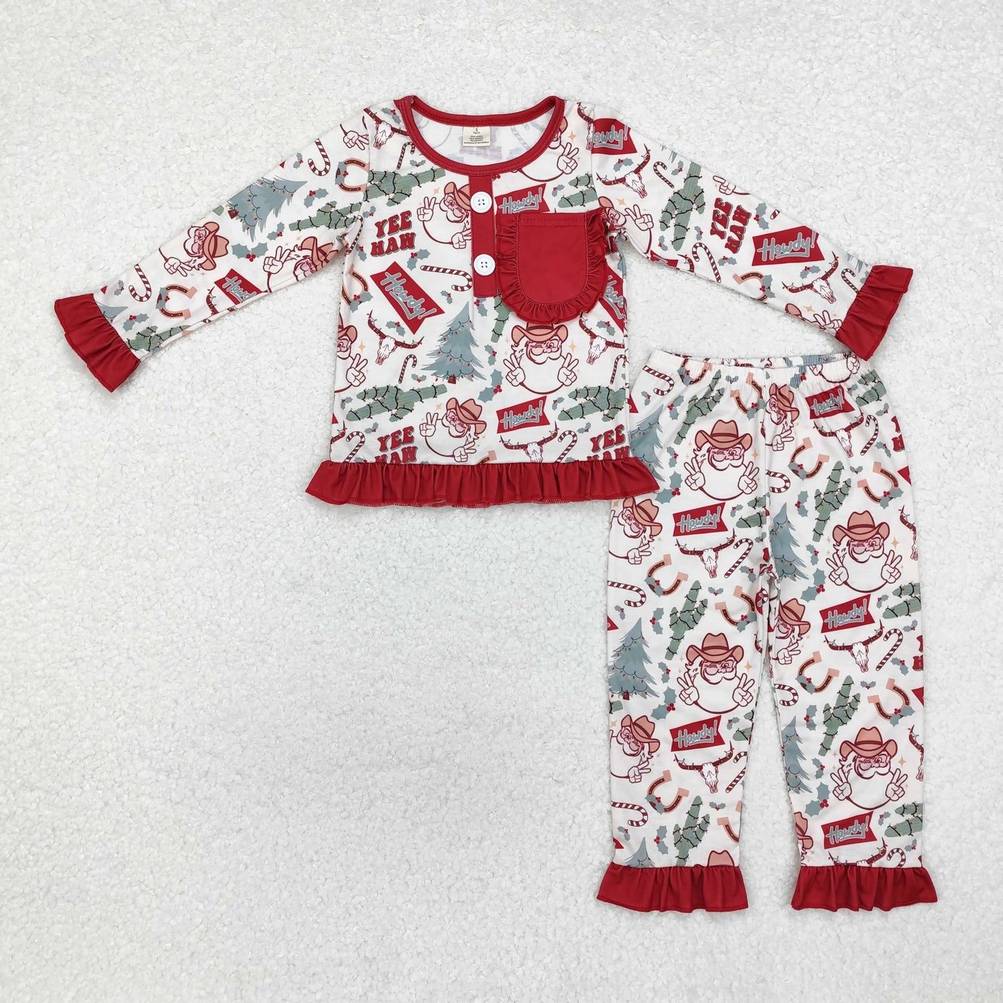 Christmas Santa Pajama Sets white red grey