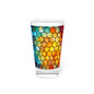 Honeycomb Suprise: A Blue and Yellow Honeycomb Stained Glass Artwork on a 16oz Pint Glass Gift idea gifts for home decor housewarming gift - 16oz - Mug