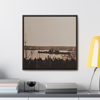 Navy Day New York October 27th 1945 Gallery Canvas Wraps Square Frame 20″ x 20″ 1.25" Walnut